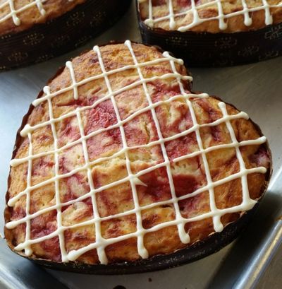 our special Strawberry Swirl Cake, only available on Valentines Week.