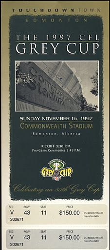 Ticket for the 1997 Grey Cup